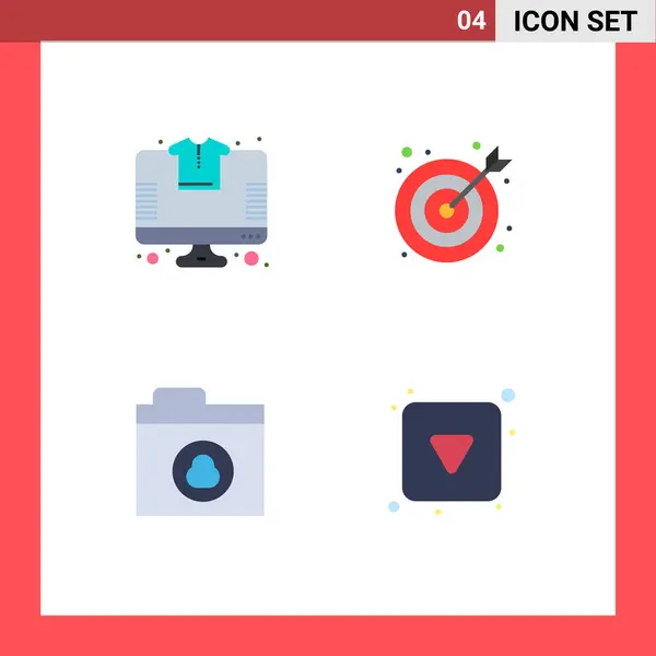 Universal Flat Icons Set Web Mobile Applications Online Network Tshirt — Stock Vector