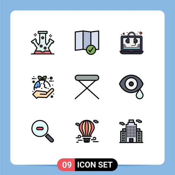 Universal Icon Symbols Group Modern Filledline Flat Colors Appliances Hand — Vetor de Stock