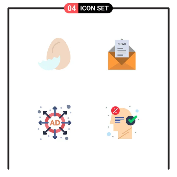 Editable Vector Line Pack Simple Flat Icons Egg Spring Business — Stock Vector