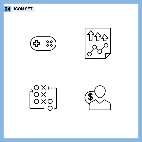 Stock Vector Icon Pack Mit Linienzeichen Und Symbolen Für Hilfsmittel — Stockvektor