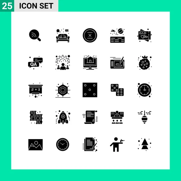 Creative Icons Modern Signs Sysymbols Parents Day Greeting Card Water — Vector de stock