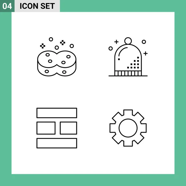 可编辑矢量设计元素的4个通用符号的行包件 — 图库矢量图片