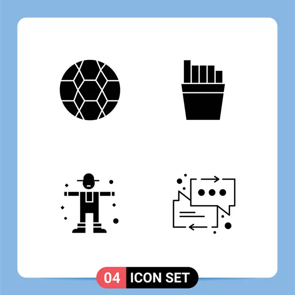 Interface Usuário Solid Glyph Pack Modern Signs Symbols Ball Espantalho —  Vetores de Stock