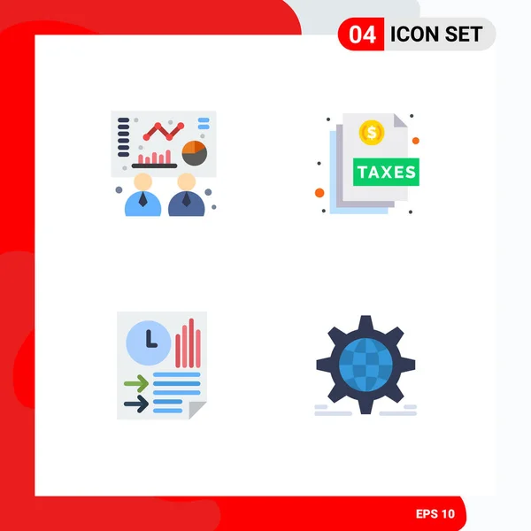 User Interface Pack Basic Flat Icons Business Data Action Page — Stock Vector