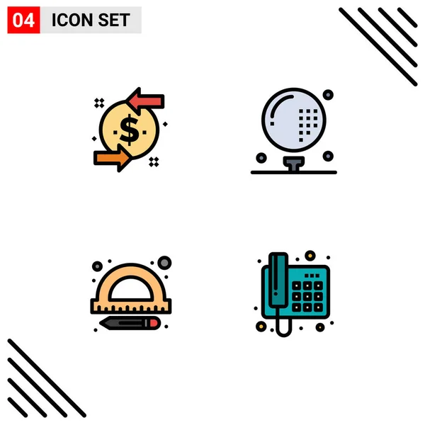 Vector Icon Pack Line Signs Symbols Back Education Investment Ball — 스톡 벡터