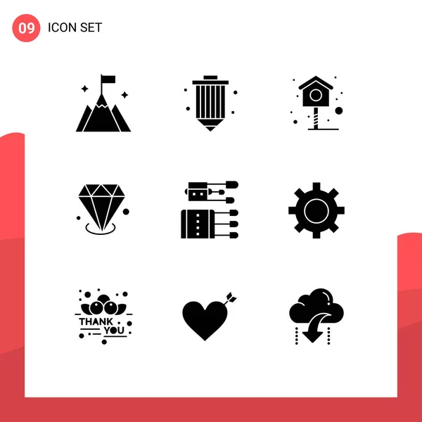 Creative Icons Modern Signs Sysymbols Chinese Jewelry Programing Investment Diamonf — Vector de stock