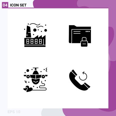 Kullanıcı Arayüzü Modern İşaretler ve Ekonomi Sembolleri Katı Glyph Paketi, Uçak, Endüstri, Parola, Uçurulabilir Vektör Tasarım Elemanları