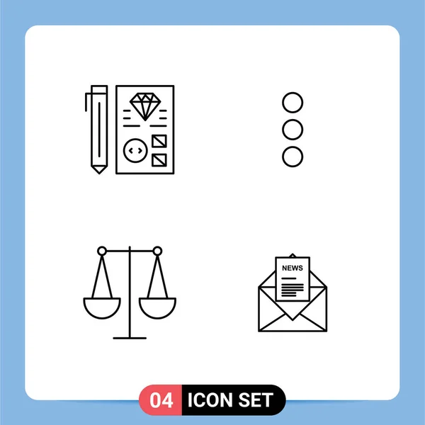 Creative Icons Modern Signs Sysymbols Coding Business Planning Phone Libra — Vector de stock