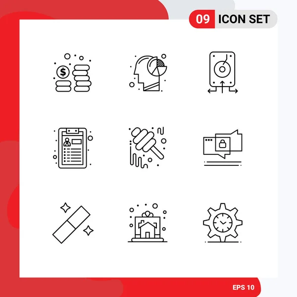 Stock Vector Icon Pack Line Signs Symbols Fall Resume Backup — Stock Vector