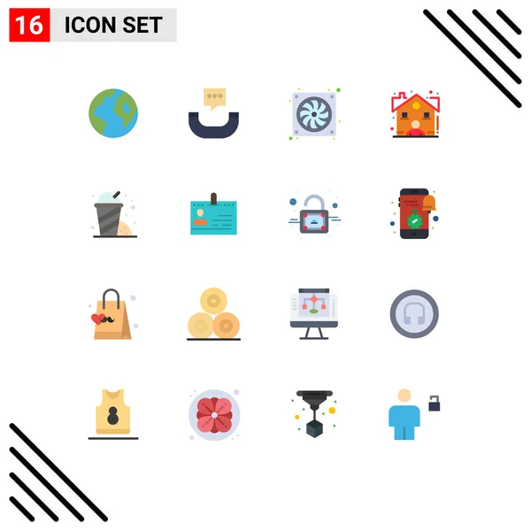 Creative Icons Modern Signs Sysymbols Cards Park Fan Fast Food — Vector de stock