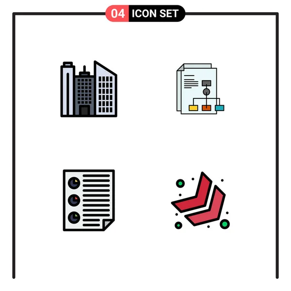 Icône Vectorielle Stock Paquet Signes Symboles Ligne Pour Bâtiment Quatre — Image vectorielle