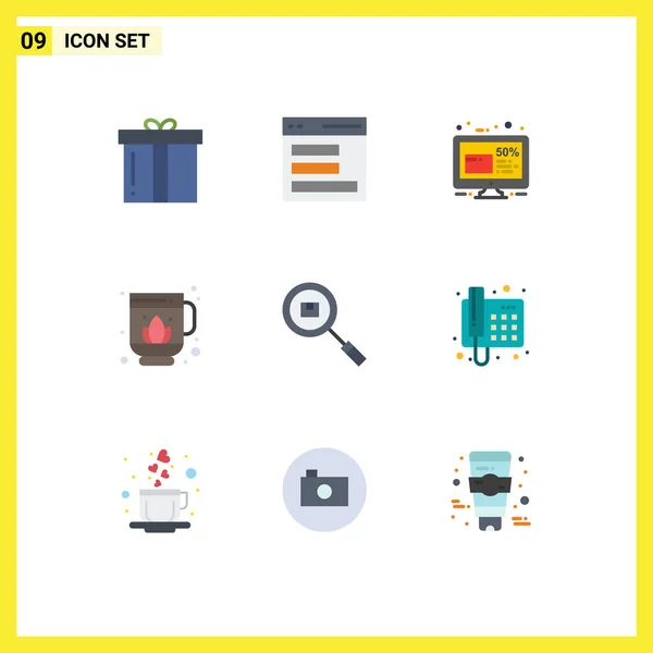 Set Modern Icons Sysymbols Signs Box Sauna User Jag Percentage — Vector de stock