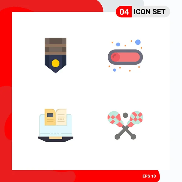 Set Modern Dari Ikon Datar Dan Simbol Simbol Seperti Badge - Stok Vektor