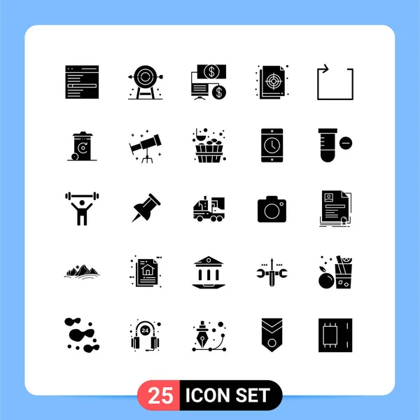 25组现代固态字母表集 用于文件 调色板 财务可编辑向量设计元素 — 图库矢量图片