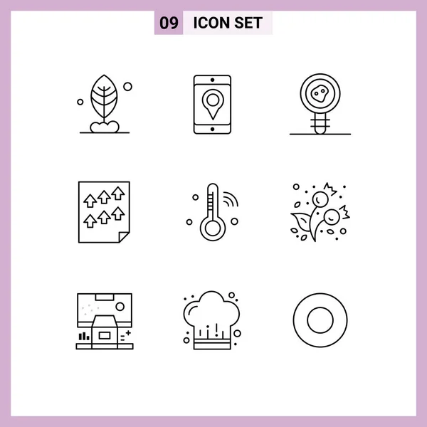Set Modern Icons Sysymbols Signs Iot Report Biology Them Paper — Archivo Imágenes Vectoriales
