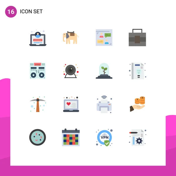 Set Modern Icons Sysymbols Signs Mixer Console Chat Toolbox Editable — Vector de stock