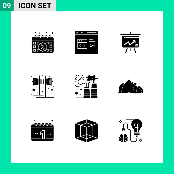Stock Vector Icon Pack Line Segni Simboli Suono Musica Sviluppo — Vettoriale Stock