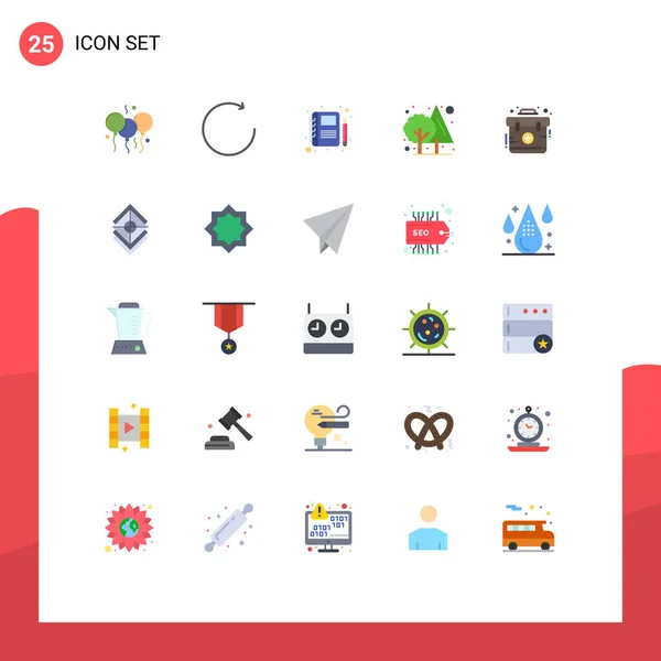 Set Modern Icons Sysymbols Signs Kit Emergency Portfolio Aid Tree — Archivo Imágenes Vectoriales