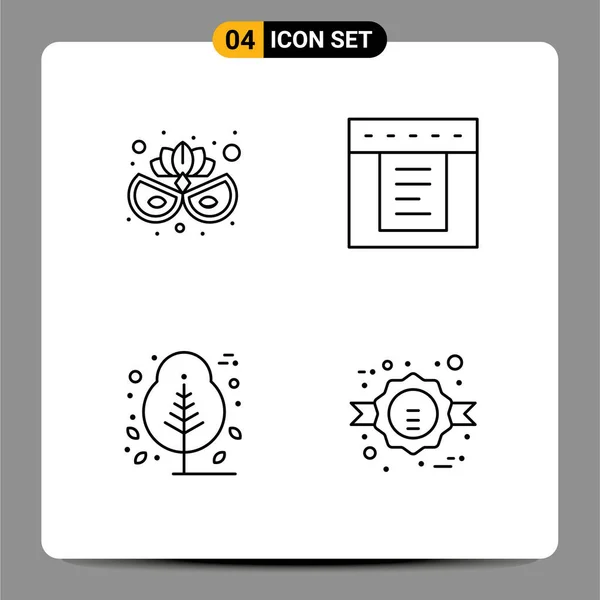 Universal Icon Symbols Group Modern Filledline Flat Színek Karnevál Maszk — Stock Vector