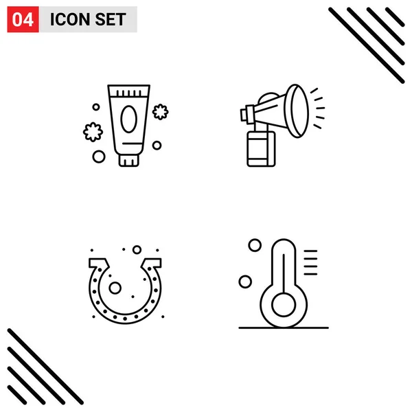 User Interface Line Pack Modern Signs Symbols Beauty Horn Spa — Vetor de Stock
