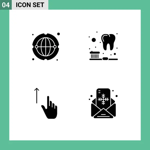 Universal Icon Symbols Group Modern Solid Glyphen Der Kommunikation Geste — Stockvektor