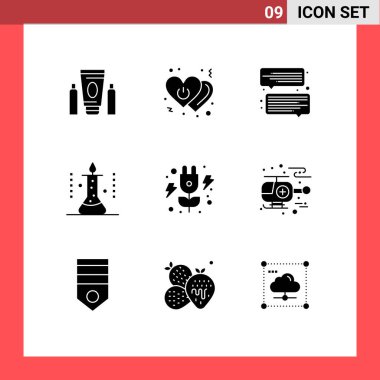 Enerji, bilim deneyi, anahtar, bilim, laboratuvar düzenlenebilir vektör tasarım elementleri için 9 Vektör Katı Kabartma Kümesi