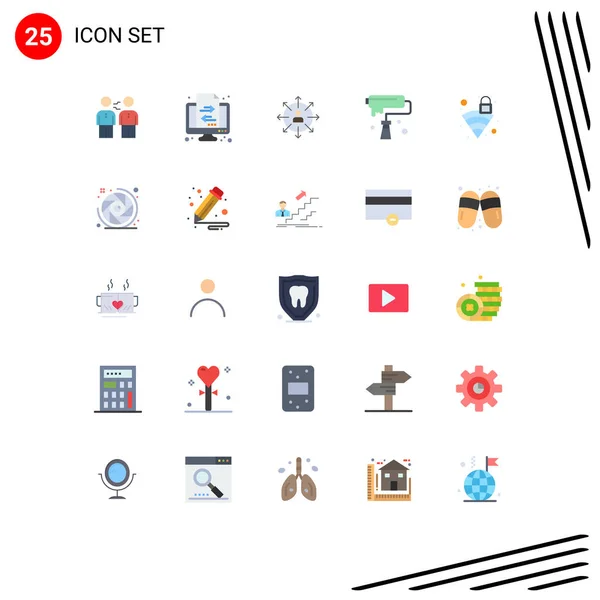 Set Modern Icons Symbols Signs Ways Human Finance Employee Arrows — Stock Vector