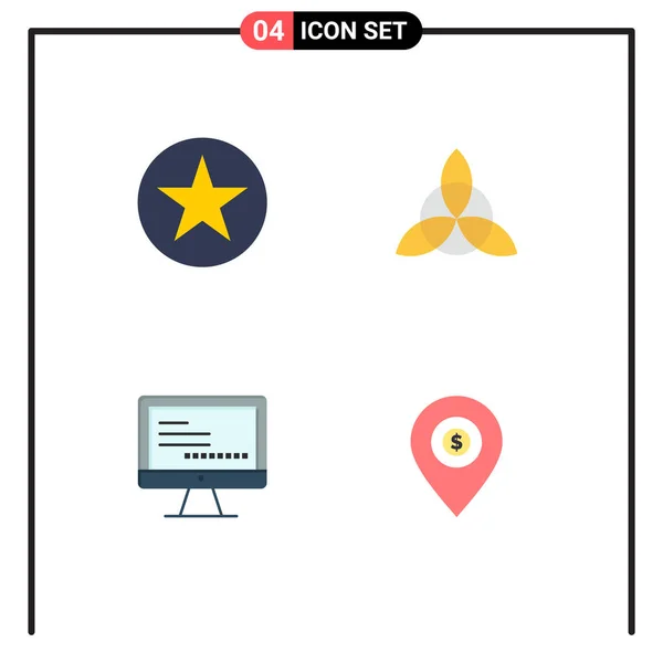 User Interface Pack Basic Flat Icons Badge Monitore Insignia Ireland — Stock Vector