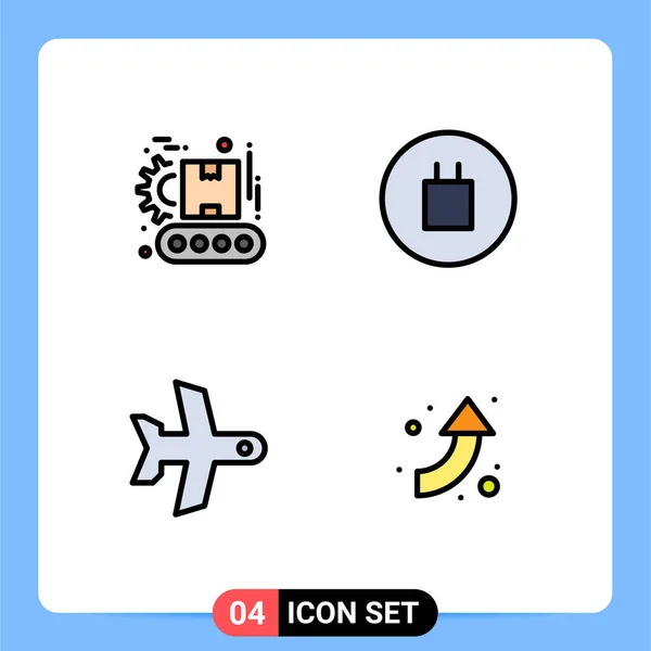 Creative Icons Modern Signs Sysymbols Conveyor Transport Product Symbols Arrow — Vector de stock