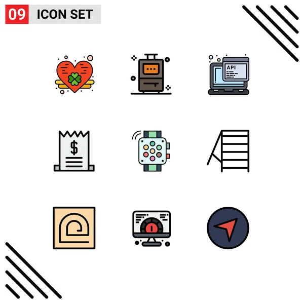 Universal Icon Symbols Group Modern Filledline Flache Farben Der Bildung — Stockvektor