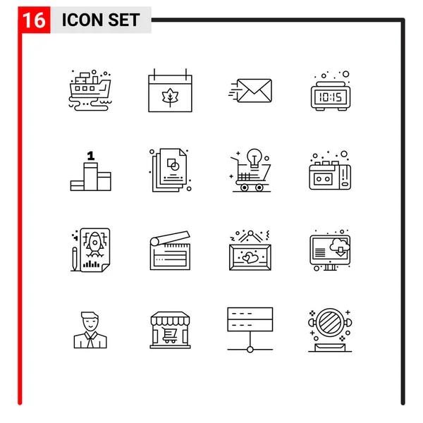 Vector Stock Icon Pack Líneas Signos Símbolos Para Consecución Posición — Archivo Imágenes Vectoriales