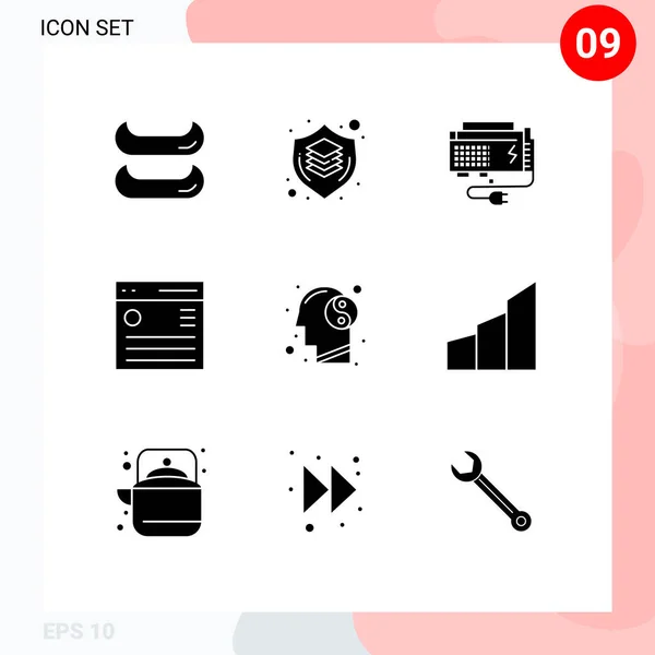 Vector Stock Icon Pack Líneas Signos Símbolos Para Equilibrio Menú — Vector de stock