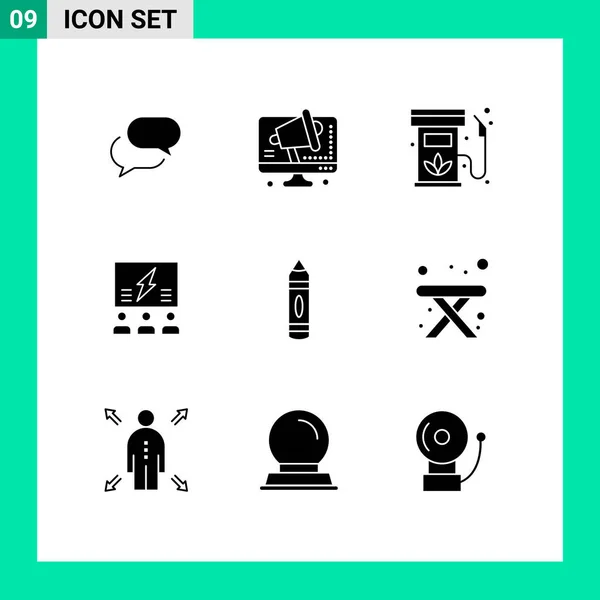 Universal Icon Symbols Group Modern Solid Glyphs Team Idea Βιοντίζελ — Διανυσματικό Αρχείο
