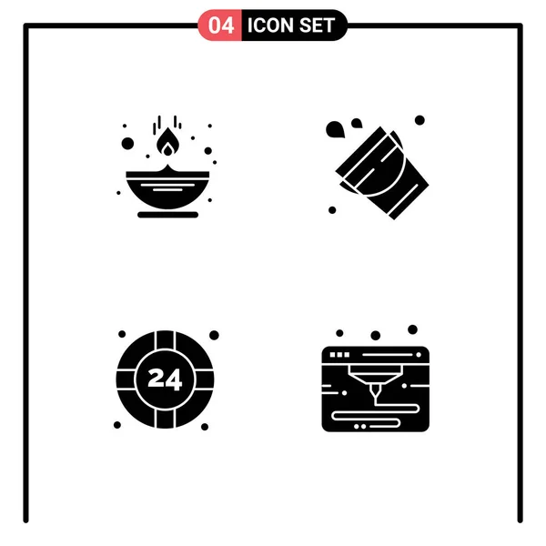 Stock Vector Icon Pack Line Signs Symbols Fire Safver Oil — 스톡 벡터