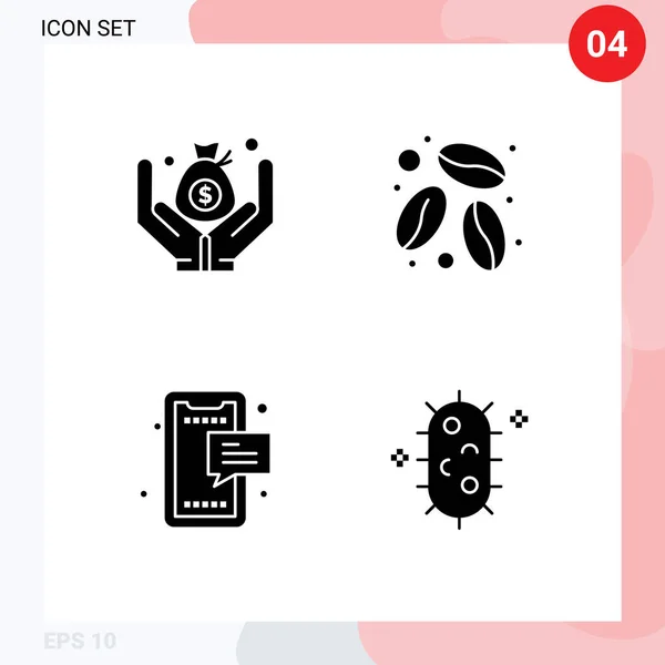 Interface Usuário Solid Glyph Pack Modern Signs Symbols Insurance Mobile — Vetor de Stock