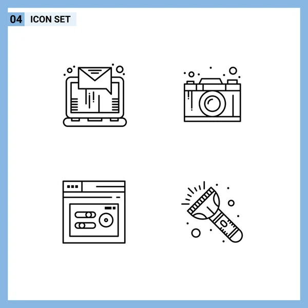 Line Koncepció Weboldalak Mobil Alkalmazások Mail Kulcsszó Küldés Design Seo — Stock Vector