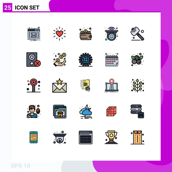 Set Modern Icons Sysymbols Signs Computers Hand Payment Saw Remote — Vector de stock