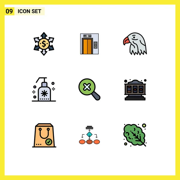 Stock Vector Icon Pack Line Signs Symbols Slot Machine Search — 스톡 벡터