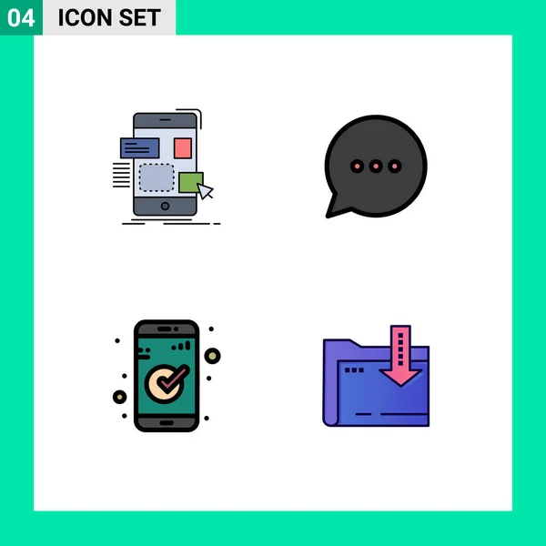Creative Icons Modern Signs Symbols Drag Check Chat Editable Vector — Stock Vector