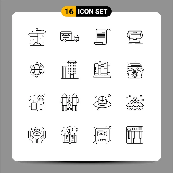 Icône Vectorielle Stock Paquet Signes Symboles Ligne Pour Connecter Globe — Image vectorielle