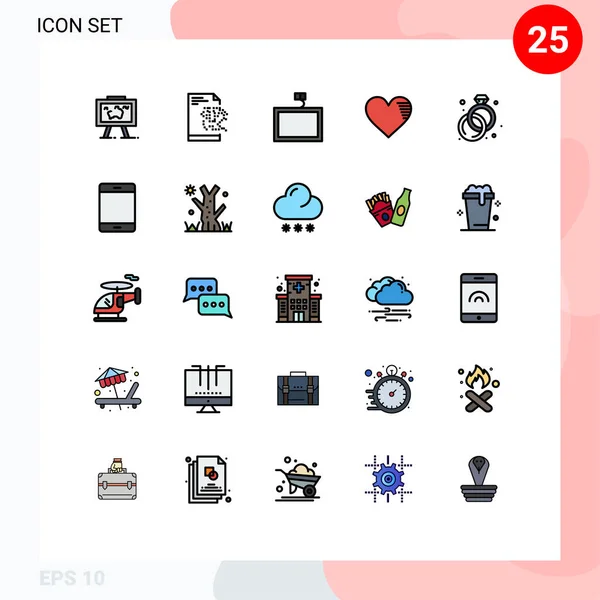 Creative Icons Modern Signs Sysymbols Jewelry Report Mount Favorite Love — Archivo Imágenes Vectoriales