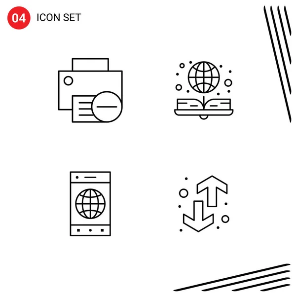 Conjunto Icones Modernos Símbolos Sinais Para Computadores Navegador Hardware Book — Vetor de Stock