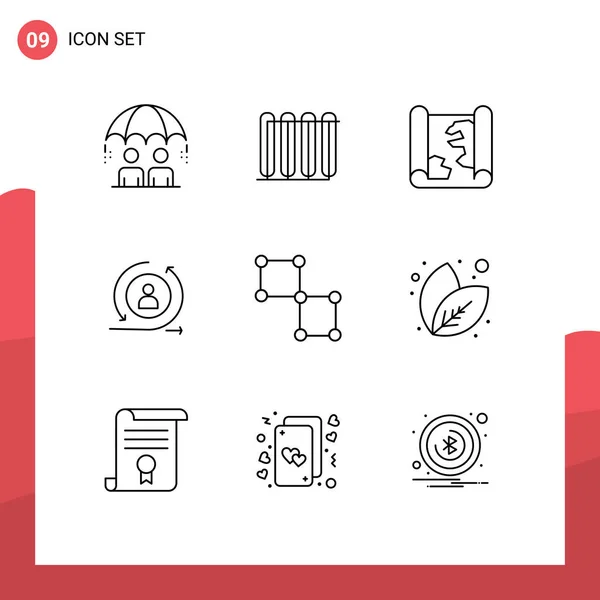 Stock Vector Icon Pack Van Line Signs Symbolen Voor Gebonden — Stockvector