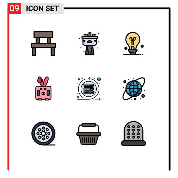 Creative Icons Modern Jelek Szimbólumok Iteráció Ünnep Rendszer Nyúl Bynny — Stock Vector