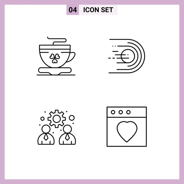 Universal Icon Symbolen Groep Van Modern Filledline Flat Colors Tea — Stockvector
