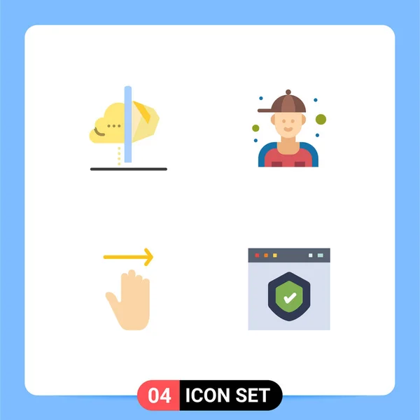 Mobile Interface Flat Icon Set Mit Piktogrammen Für Kreativität Hand — Stockvektor