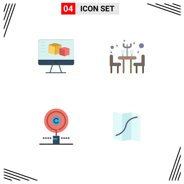 Piso Icon Pack Símbolos Universales Computadora Encontrar Computar Tabla Propiedad — Vector de stock