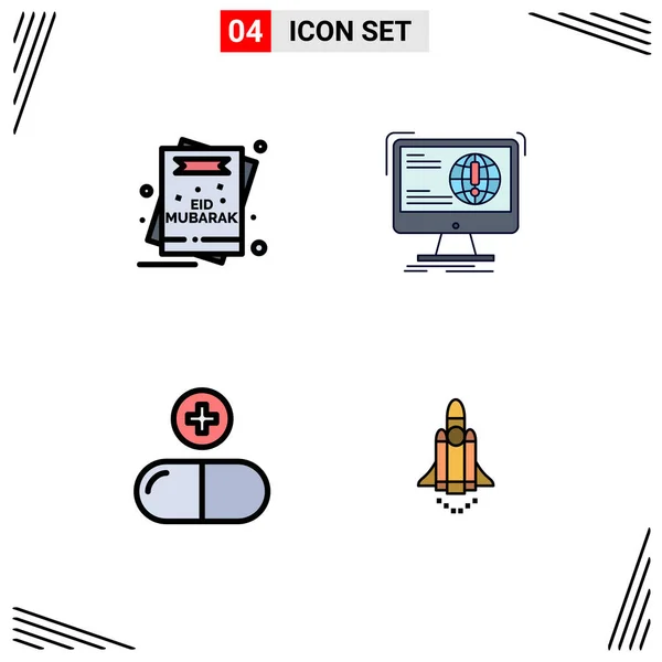 Creative Icons Modern Signs Sysymbols Card Web Mubarak Content Medical — Vector de stock