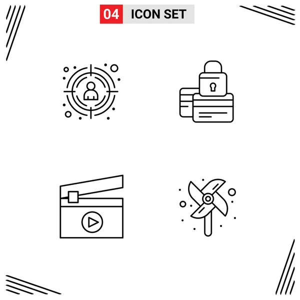 Stock Vector Icon Pack Mit Linienzeichen Und Symbolen Für Seo — Stockvektor