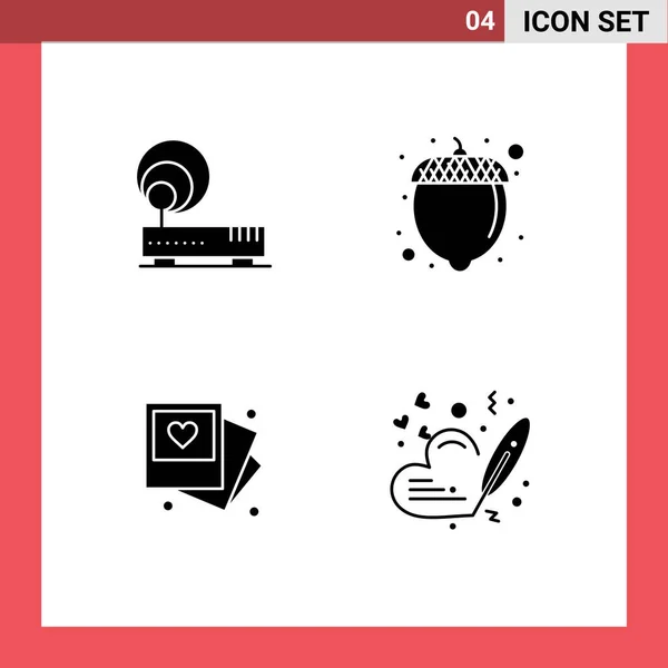 Interface Utilisateur Glyphe Solide Pack Signes Symboles Modernes Connexion Amour — Image vectorielle